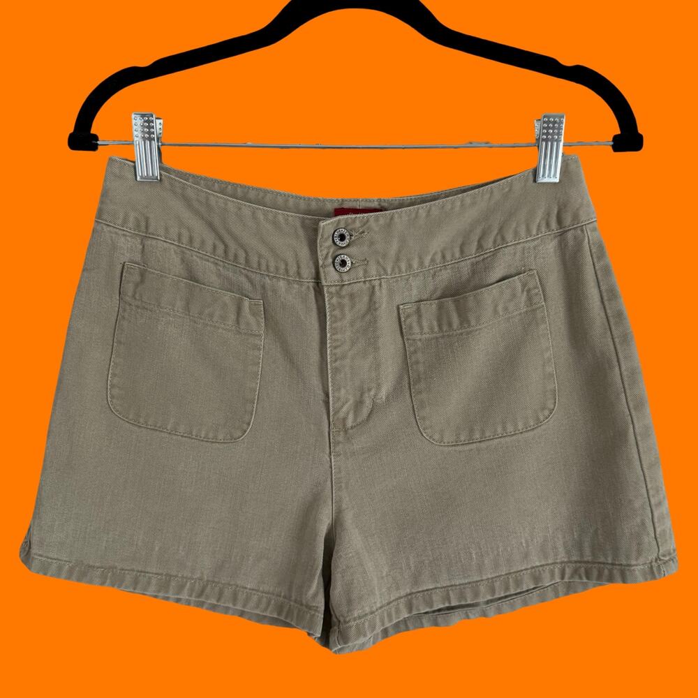 90's 00's vintage khaki bodycon y2k shorts Size 8 Gap